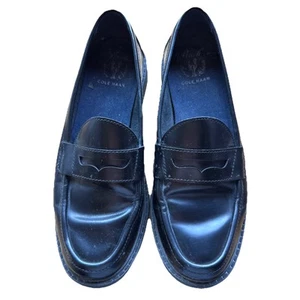 Cole Haan schwarz Pinch Marine klassische Penny Loafer 7,5C adrette 80er Jahre Y2K - Bild 1 von 8
