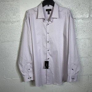 Alfani Men's Regular-Fit Temp Geo-Print Dress Shirt Lavender 17-17.5 34-35 $65 - Picture 1 of 7