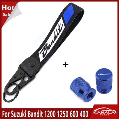 Motorcycle Tire Valve Covers Caps Keychain Set for Suzuki Bandit 1200 1250 600 Foto 1 de 3