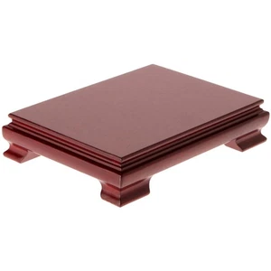 Plymor Red Rectangular Wood Veneer Footed Display Base, 7.5" W x 5.5" D x 2.5" H - Picture 1 of 1