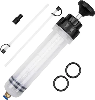 Bomba extractora de fluido automotriz jeringa de cambio de aceite con manguera succión manual de combustible Foto 1 de 4