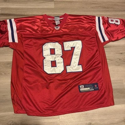Camiseta Reebok Rob Gronkowski 2009 roja New England Patriots auténtica del equipo de la NFL 54 Foto 1 de 4