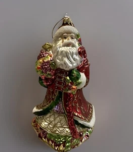 Fitz And Floyd 2004 Grande Babbo Natale Decorazione Natalizia Vetro Soffiato 8x5" - Foto 1 di 16