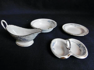 LOT 4 ÉLÉMENTS DE DINETTE ANCIENNE EN TÔLE ÉMAILLÉE DÉCOR ART NOUVEAU CIRCA 1900 - Imagen 1 de 11