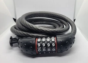 Bike Lock Cable Resettable Anti-Theft Security 6 ft.  Black 4 Digits - Picture 1 of 5