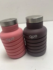 Collapsible Que water bottle 20 oz 12 PINK And Purple  Lot - Picture 1 of 9