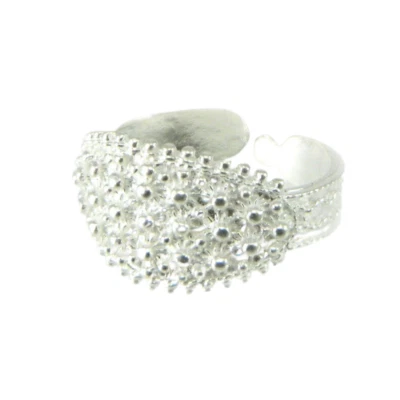 Fede sarda nuorese anello filigrana argento a pallini bordino Gioiello Sardegna - Immagine 1 di 2