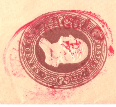 USA Cover *WELLS FARGO EXPRESS* 2c Stationery RED OVAL Cancel Sacramento XU86 - Image 1 of 4