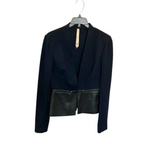 Bailey 44 Women’s Ponte Vegan Leather Blazer in Navy/Black Size S - Picture 1 of 5