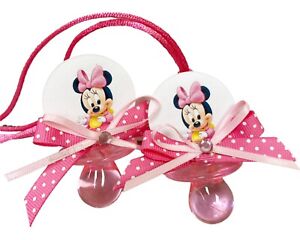 12 pc Baby Mickey Mouse & friends Pacifier Necklace Baby Shower party game Favor