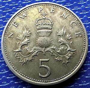 1969 UK 5 New Pence Coin      #K2525