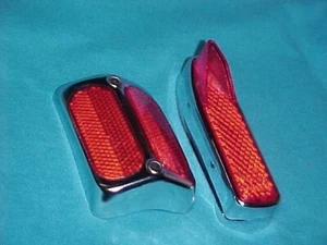 Vintage Red Columbia Bicycle Rear Fender Reflector + 1 Cateye AMF Ross Huffy - Picture 1 of 24