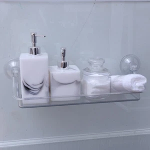 Suction Cup Storage Rack Toilet Bathroom Shelf DIY Multifunctional Plastic - Picture 1 of 11