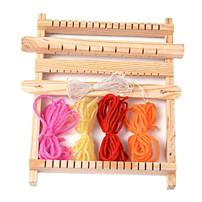 Wooden Weaving Loom Kit DIY Tapestry Hand-Knitted Knitting Machine Shuttles - Image 1 of 4
