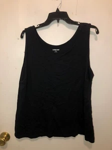 Lands End Damen Übergröße 1X schwarz ärmellos Baumwolle Tanktop gebraucht, in einwandfreiem Zustand - Bild 1 von 2
