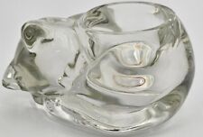 Vintage Indiana Glass Cat Candle / Votive Holder From Avon