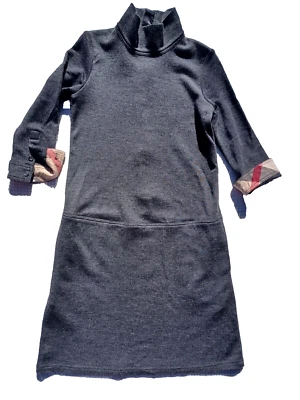 Burberry Brit Y2K Wool Fitted Dress Nova Check Cuffs Drop Waist Exposed Zip Xs-S - Image 1 of 4