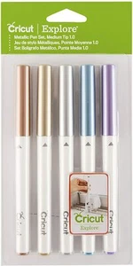 Juego de bolígrafos de punta media Cricut metálicos 5 colores - Imagen 1 de 4