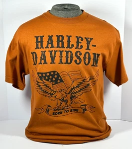 Harley Davidson T-Shirt High Desert Boise Idaho Born To Ride Eagle Orange Mens M - Picture 1 of 6