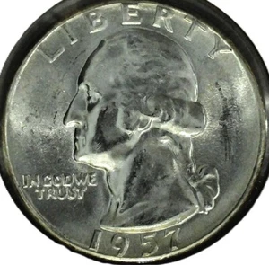 1957 P WASHINGTON QUARTER - .90 % SILVER - HIGH GRADE PROOF - QW 223 - Picture 1 of 5