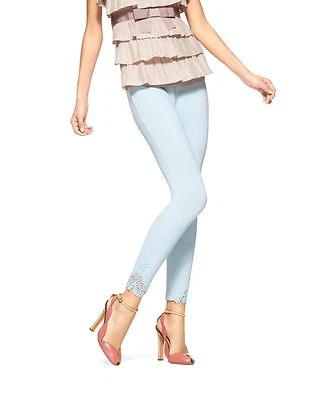 Legging HUE Crystal U16649 Cristal Azul Encaje Ribete Piqué Elastizado Skimmer - $44 Foto 1 de 4