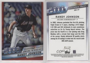 2020 Topps Decades Best Chrome Series 2 Award Winners Red /10 Randy Johnson HOF