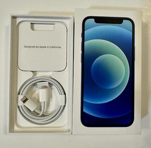 Apple iPhone 12 Mini 64 GB A2176 Blue Empty Box Only With Cable *No Phone* - Picture 1 of 6