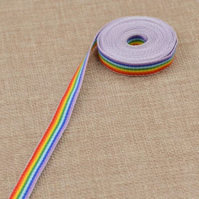 3m Multi Striped Ribbon Polyester Rainbow printed Woven Grosgrain Crafts Decor - Image 1 of 4