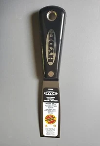HYDE TOOLS BLK/SILV 1-1/4" BENT STIFF PUTTY KNIFE Flexible 1 1/4 in 32mm. - Picture 1 of 4