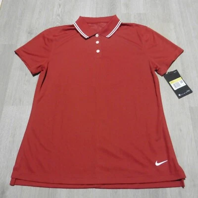 Camisa polo de golf Nike Dri-Fit para mujer pequeña Victory roja profunda cuello SS NUEVA CON ETIQUETAS Foto 1 de 4