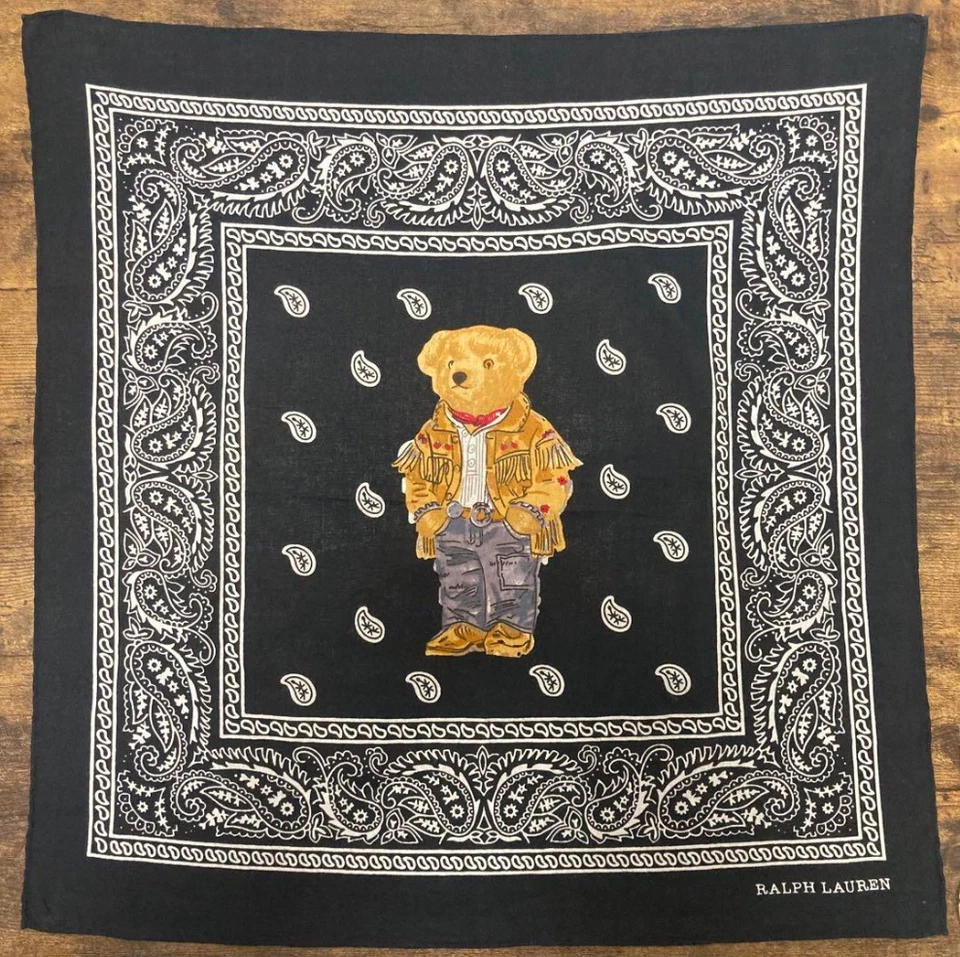 Écharpe mouchoir Ralph Lauren Polo Bear Bandana VHTF - Photo 1/1