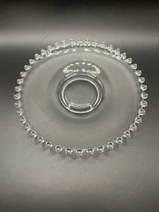 Vintage Imperial Glass Candlewick Pastry Cake Plate Platter Farm Pedestal 8" - Picture 1 of 7