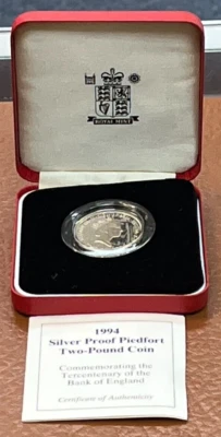 1994 United Kingdom £2 Two Pound Piedfort Silver Proof Coin - OGP & COA - Image 1 of 4