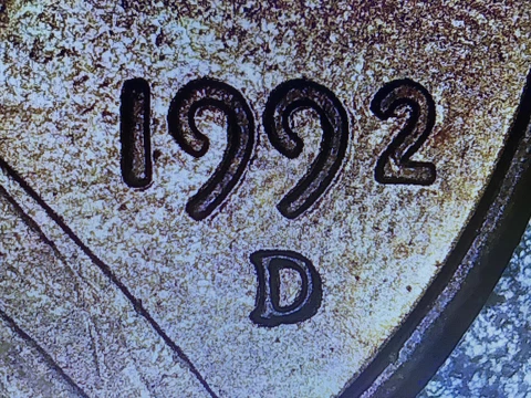 1992 D Lincoln Memorial Penny Error (DDO) Doubled Die Obverse Cover