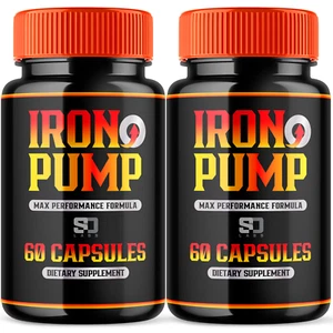 (2 Pack) Iron Pump Male Capsules - Blood Flow Muscle Function (120 Capsules) - Picture 1 of 6