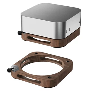For Mac Mini M4/M4 Pro 2024 Anti Slip Bracket cooling Wood base DIY Accessories - Picture 1 of 7