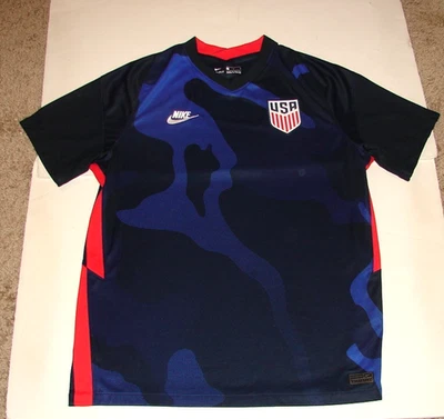 Camiseta de fútbol NIKE - USMNT Team USA para hombre talla LG Vaporknit Match Away AZUL CAMUFLAJE Foto 1 de 4