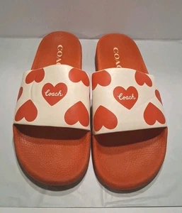 COACH Udele Sport Slide With Hearts Valentine's Print Sz: 11B Model: CQ092 - Picture 1 of 9