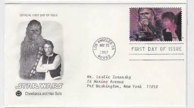 TurtlesTradingPost- Star Wars- Chewbacca & Han Solo #4143L FDC 2007- Artcraft - Image 1 of 2