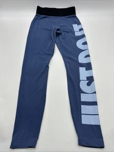 Nike Just Do It Leggings Women S Blue Graphic Print Logo ..#32051 - Picture 1 of 12