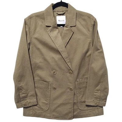 Chaqueta Blazer Chino Regenerativa Cruzada Tostada Madewell Para Mujer Talla Pequeña Nueva con Etiquetas Foto 1 de 4