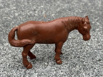 Juego Caballo Marx de Granja.  Años 50-60.  Plástico marrón Foto 1 de 4