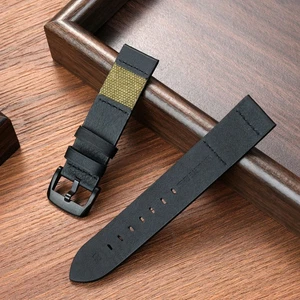 Correa de reloj de cuero para Timex T49905 T49963 22 mm marrón cuero de vaca suave repuesto - Imagen 1 de 32