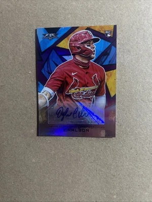 Dylan Carlson 2021 Topps Fire Rookie RC Auto Purple Parallel /50 Cardinals - Image 1 of 2