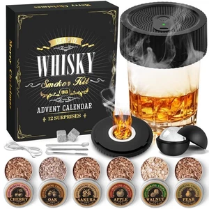 Electric Whiskey Advent Calendar 2025 for Men, 24 & 12 Days Bourbon Smoker Ki... - Picture 1 of 7