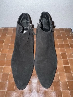 Giuseppe Zanotti 女式黑色麂皮绒侧拉链切尔西踝靴,尺寸 US 7.5/EU 38 — 第 1/4 张图片