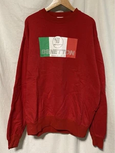 Benetton Formula 1 Sweatshirt Red Size L 90's Discontinued Vintage Rare Unused - Picture 1 of 6