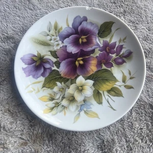 Vintage Kaiser West Germany 24 lila Blumen Wandteller 9 1/2" wie abgebildet LESEN - Bild 1 von 12