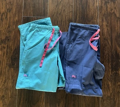 PS Peaches Sport Mujer Mediano Exfoliante Médico 2 Pantalones Carga Bolsillo Cordón Foto 1 de 4