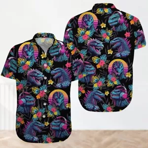 Godzilla Shirt, Godzilla Movie Button Shirt, Monster Hawaiian Shirt - Picture 1 of 2